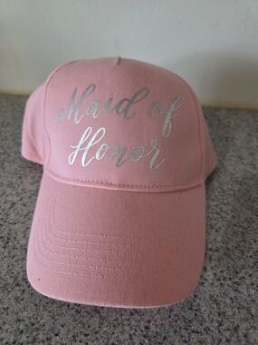 Pink "Maid of Honor" Embroidered Baseball Cap